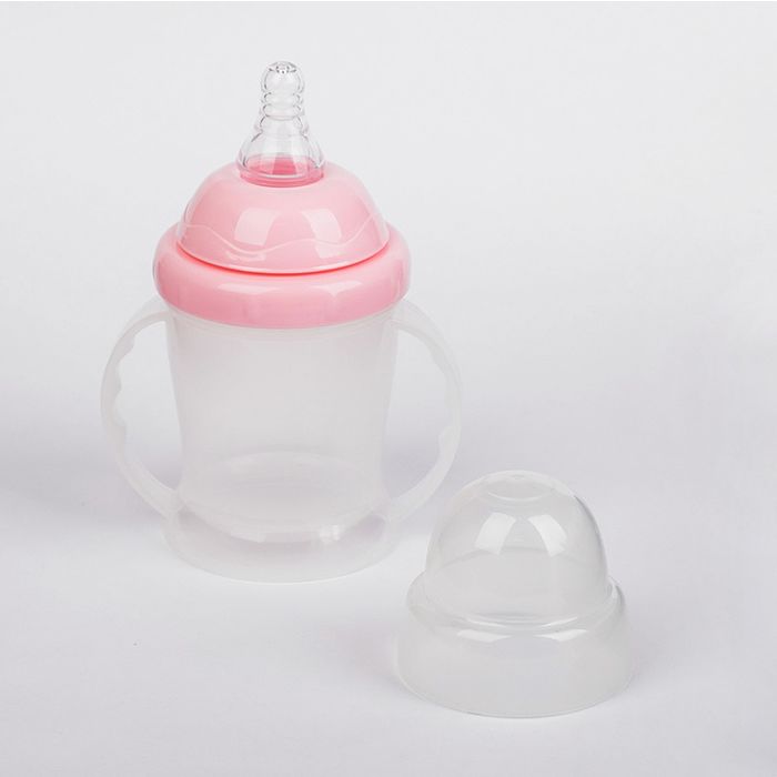 Бутылочка для кормления, с ручками, 160 мл, от 0 мес., цвет розовый