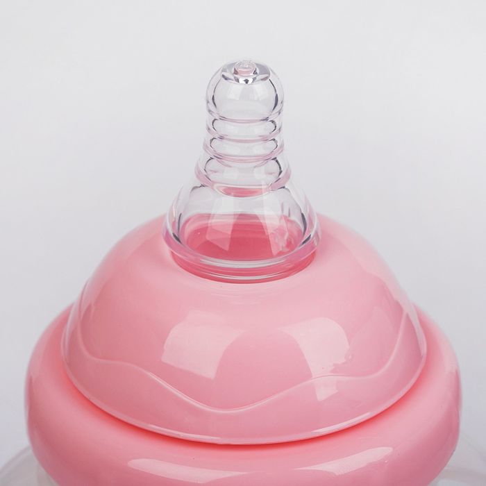 Бутылочка для кормления, с ручками, 160 мл, от 0 мес., цвет розовый