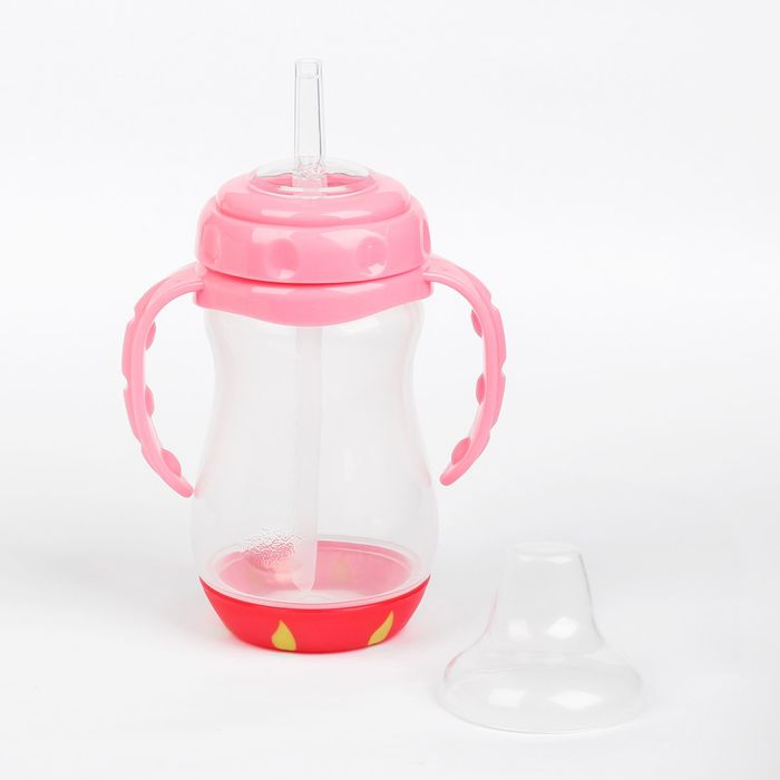 Поильник с трубочкой, термочувствительное дно, 270 мл, от 5 мес., цвета МИКС