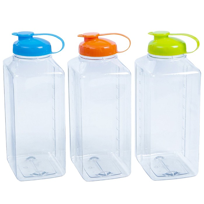 Бутыль 2 л "Свежесть" 12х9х26 см, цвета МИКС