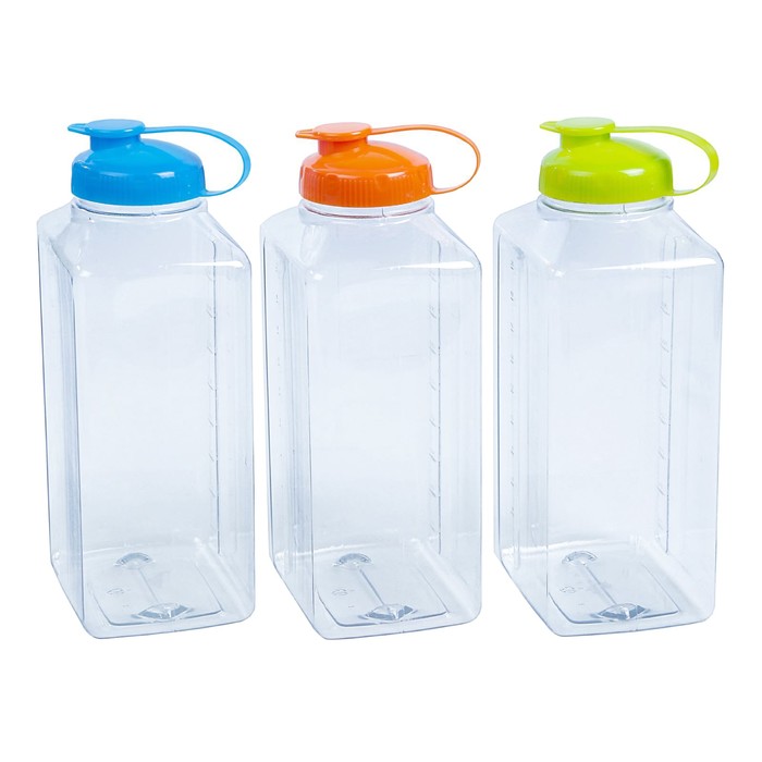 Бутыль 2 л "Свежесть" 12х9х26 см, цвета МИКС