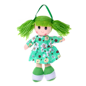 Мягкая игрушка «Кукла», в ситцевом платье, с хвостиками, цвета МИКС Ош