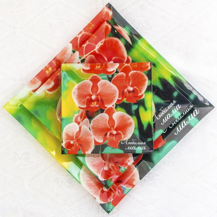 Набор тарелок 3 шт. "Любимая мама", 15 см, 20 см, 25 см