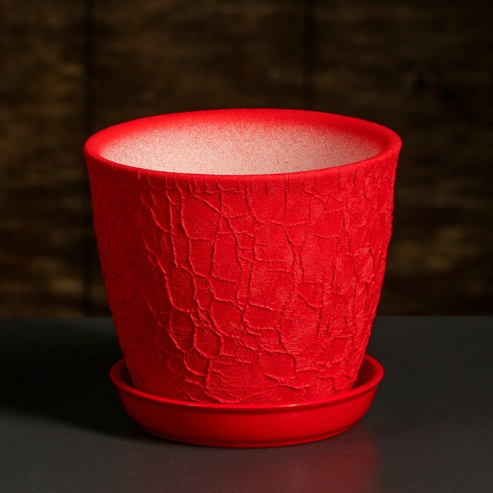 Кашпо "Глория" шёлк, красный, 0,5 л