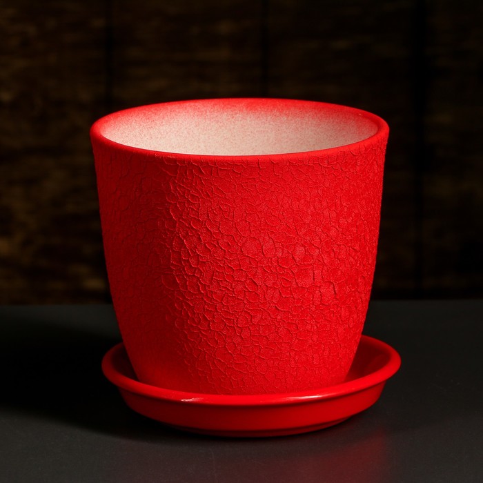 Кашпо "Глория" шёлк, красный, 1,0 л