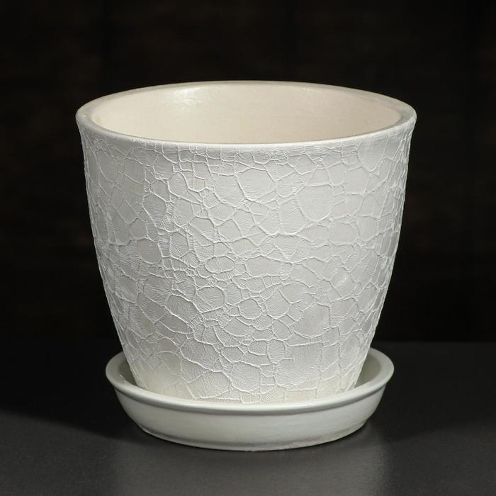 Кашпо "Глория" шёлк, белый, 0,5 л