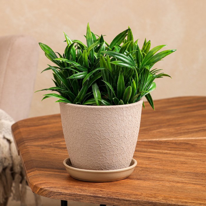 Кашпо "Глория" шёлк, капучино, 0,5 л