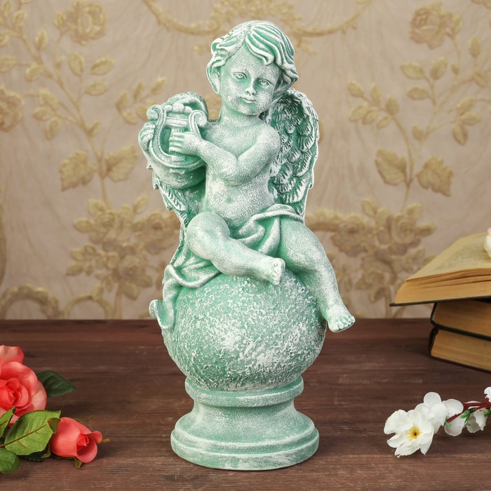 Статуэтка "Арфа" под камень, цвет зелёный