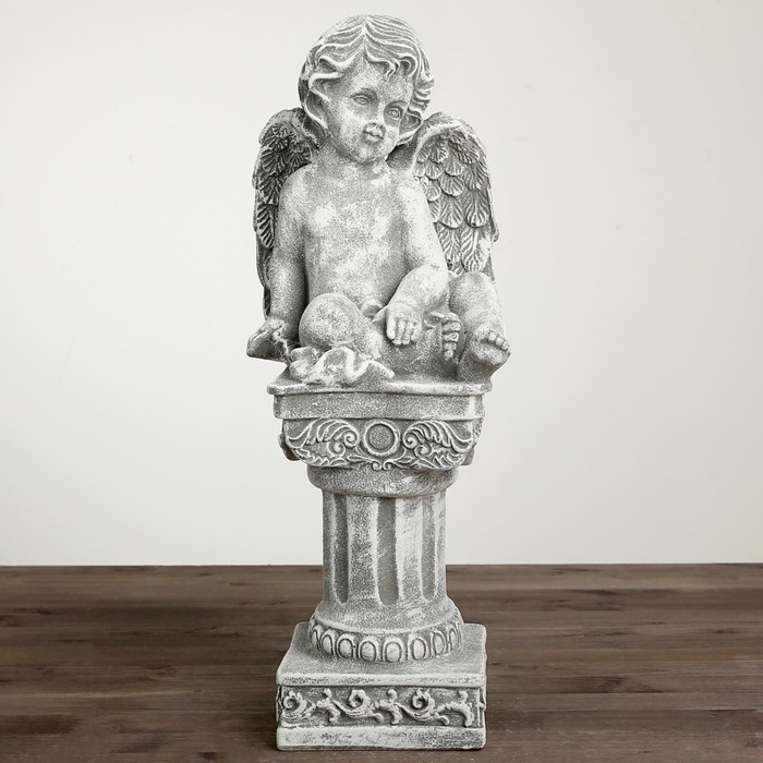 Статуэтка "Ангел на колонне" под камень, цвет серый