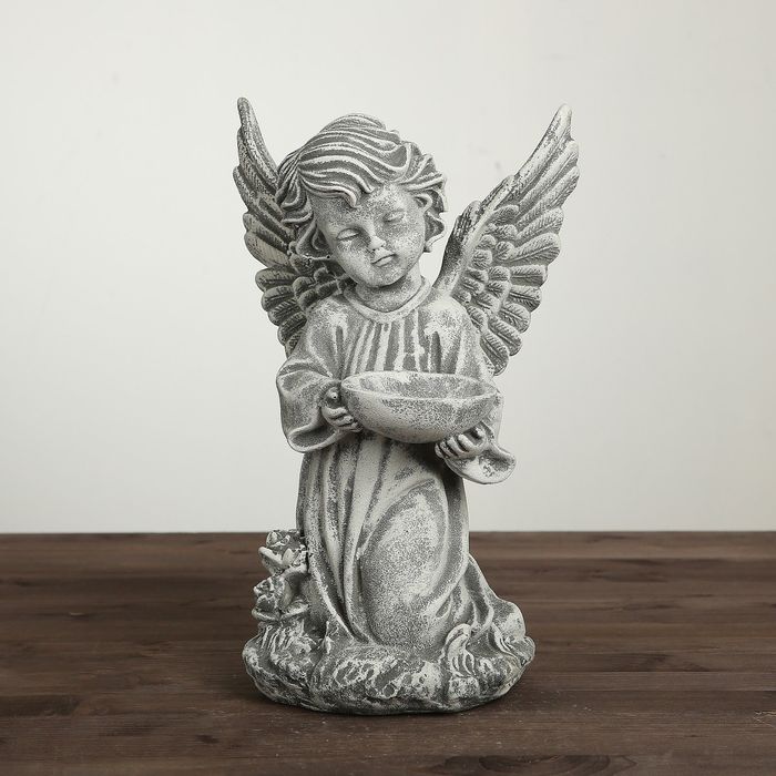 Статуэтка "Ангел с чашей наверху" под камень, цвет серый