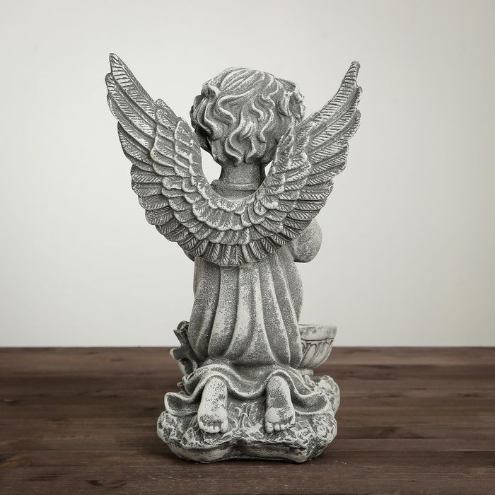 Статуэтка "Ангел с чашей снизу" под камень, цвет серый