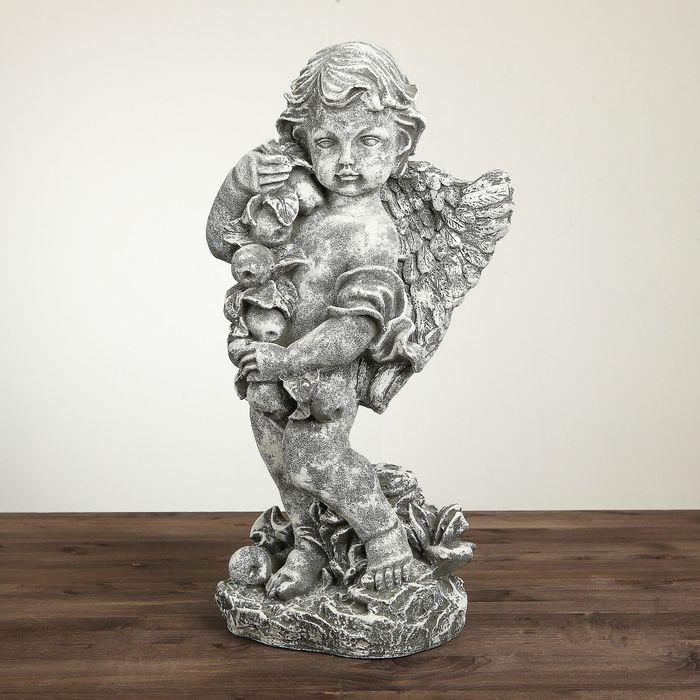 Статуэтка "Ангел с яблоком" под камень, цвет серый