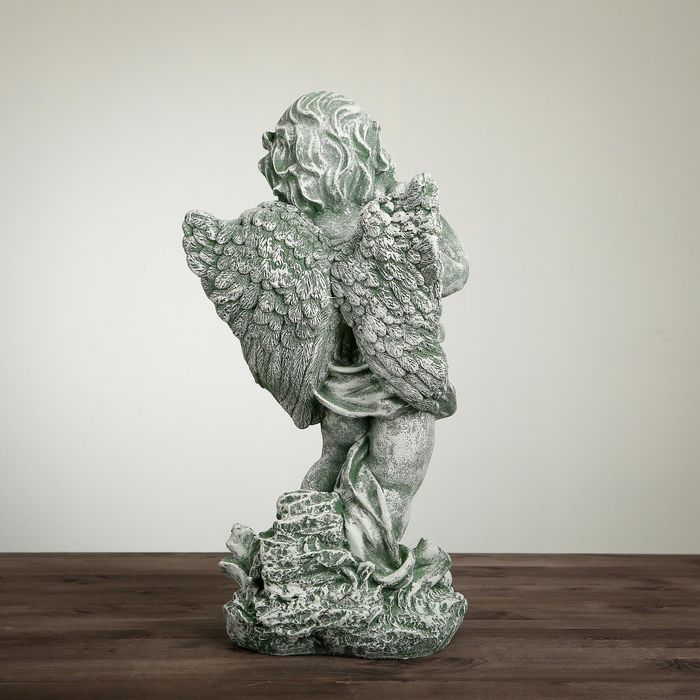 Статуэтка "Ангел с яблоком" под камень, цвет зелёный