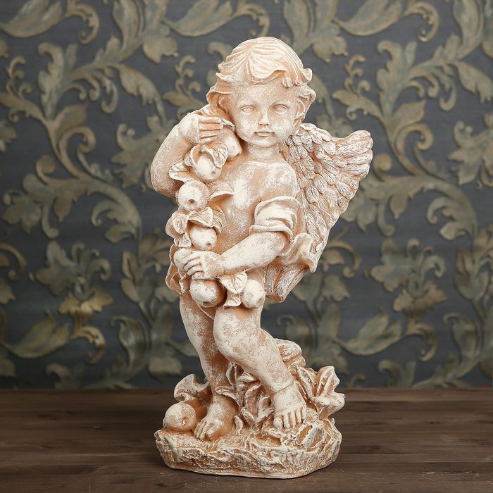 Статуэтка "Ангел с яблоком" под камень, цвет песочный