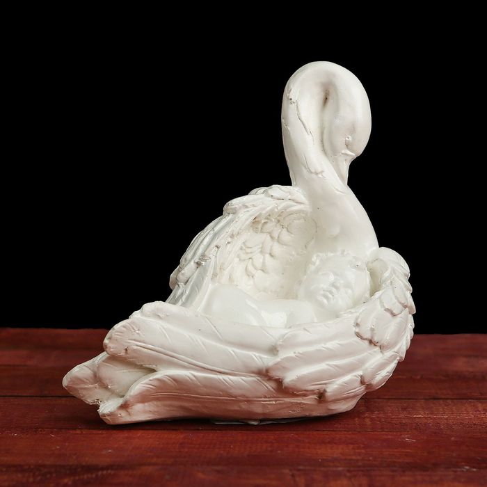 Статуэтка "Ангел с лебедем" маленький цвет белый