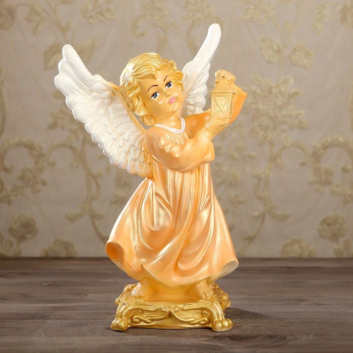 Статуэтка "Ангел с фонарем" цветной
