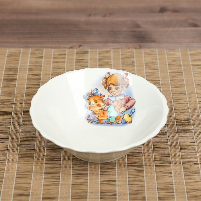 Салатник "Детский" алфавит, 0,35 л, деколь, микс