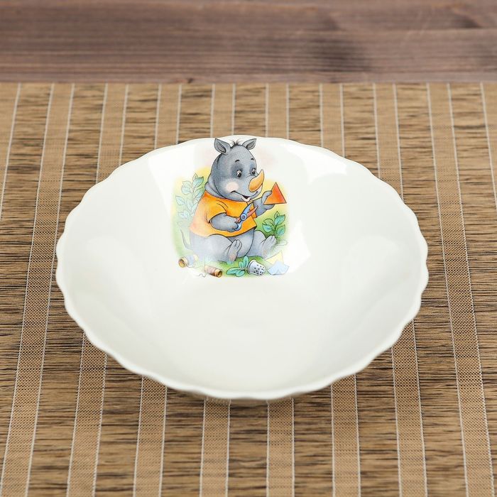 Салатник "Миска" алфавит, 0,5 л, деколь, микс