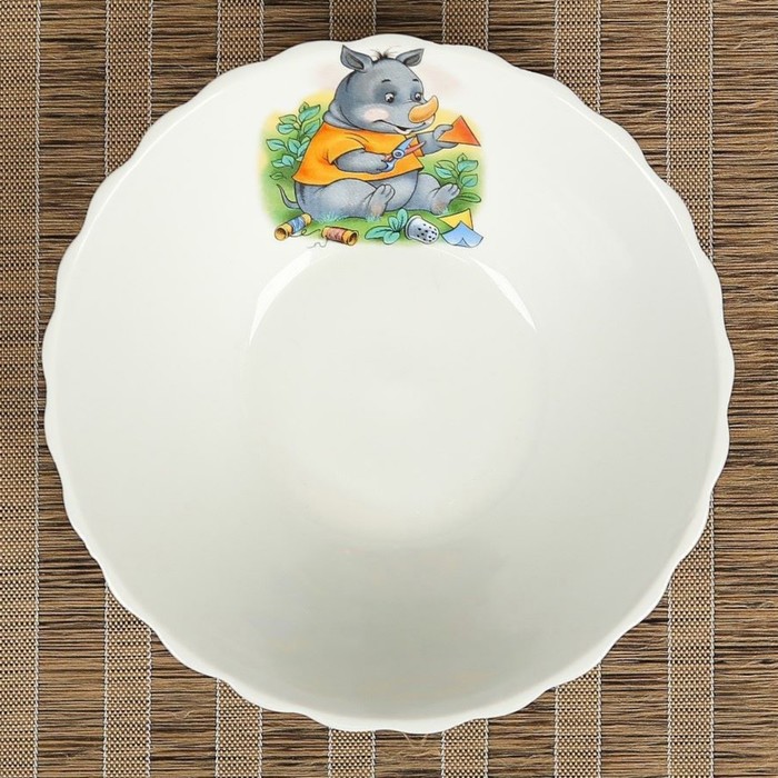 Салатник "Миска" алфавит, 0,5 л, деколь, микс