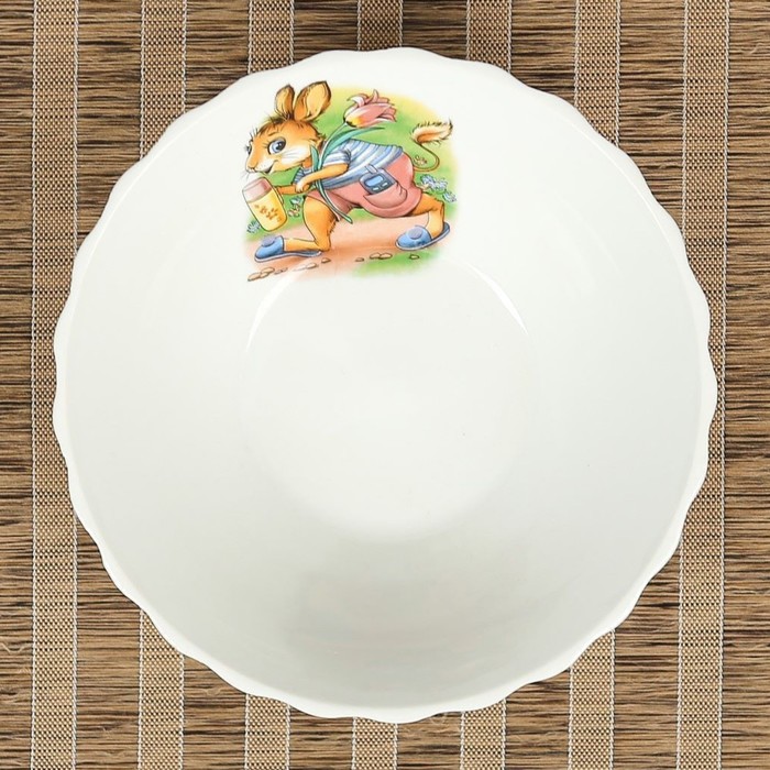 Салатник "Миска" алфавит, 0,5 л, деколь, микс