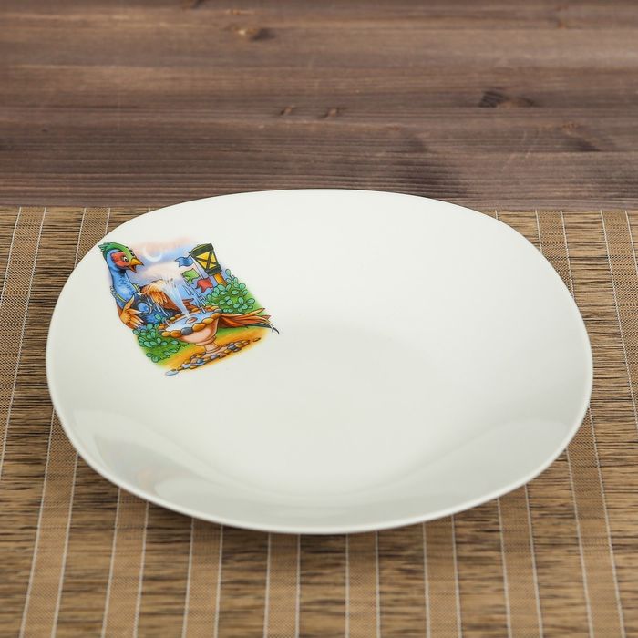 Тарелка "Фруктовая" алфавит, d=24 см, деколь, микс