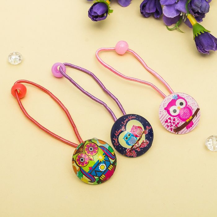 Резинка для волос "Совушка " набор 6 шт