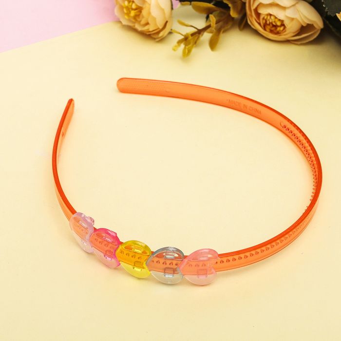 Ободок для волос "Прозрачный" 0,8 см цветы, микс