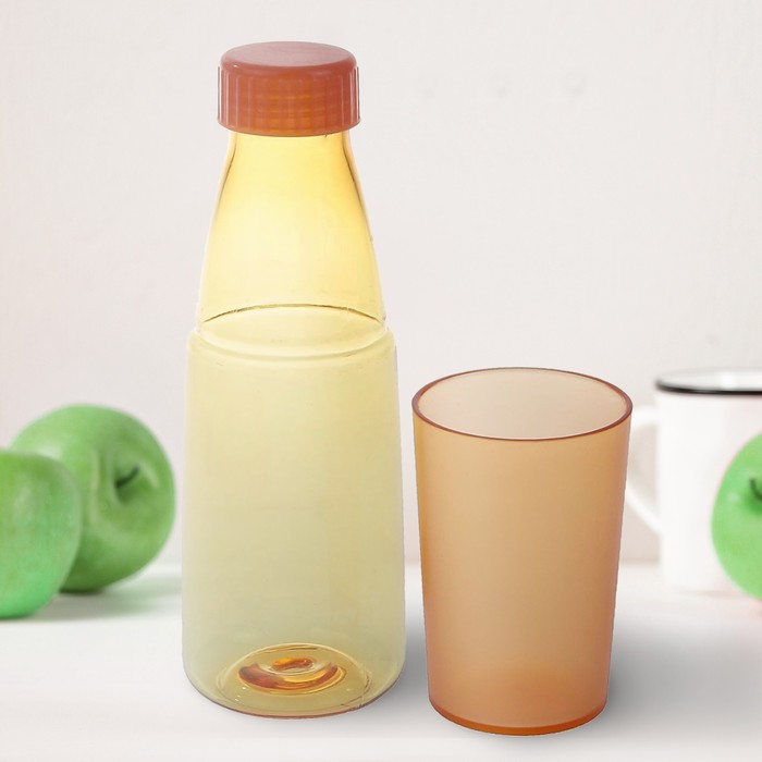 Бутыль 550 мл "Симплекс" со стаканом-крышкой, цвета МИКС