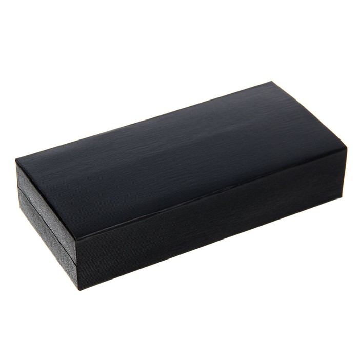 Ручка подарочная перьевая в кожзам футляре Люксор корпус золотистый с золотыми вставками