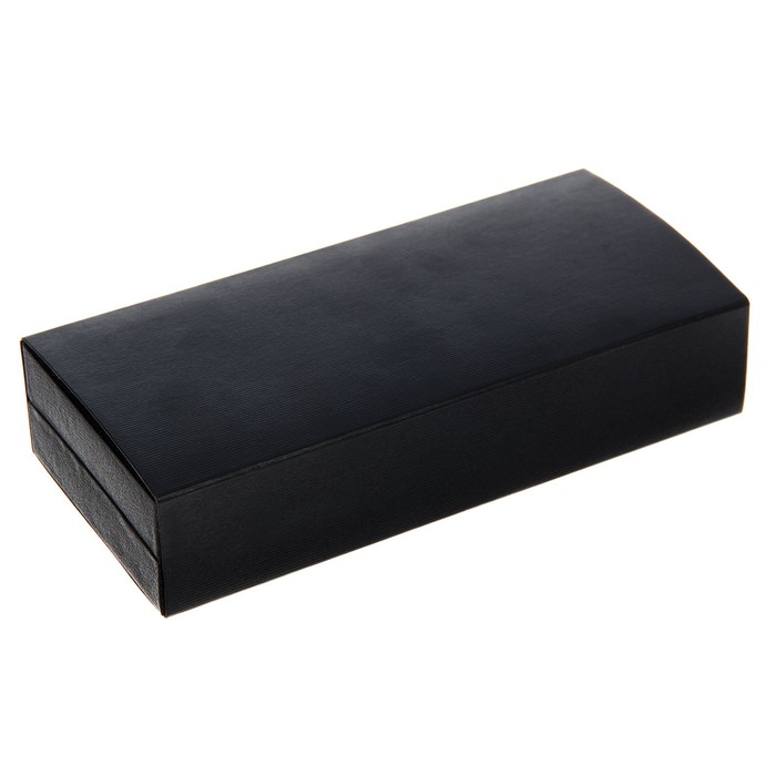 Ручка подарочная шариковая в кожзам футляре поворотная Крона корпус черно-золотой