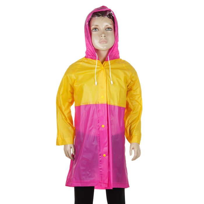 Дождевик детский "Зайка ", карман под рюкзак, капюшон с козырьком, рост 100-110