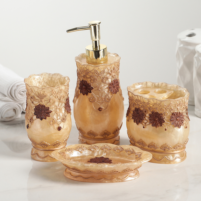 Набор для ванной "Цветы" 4 предмета