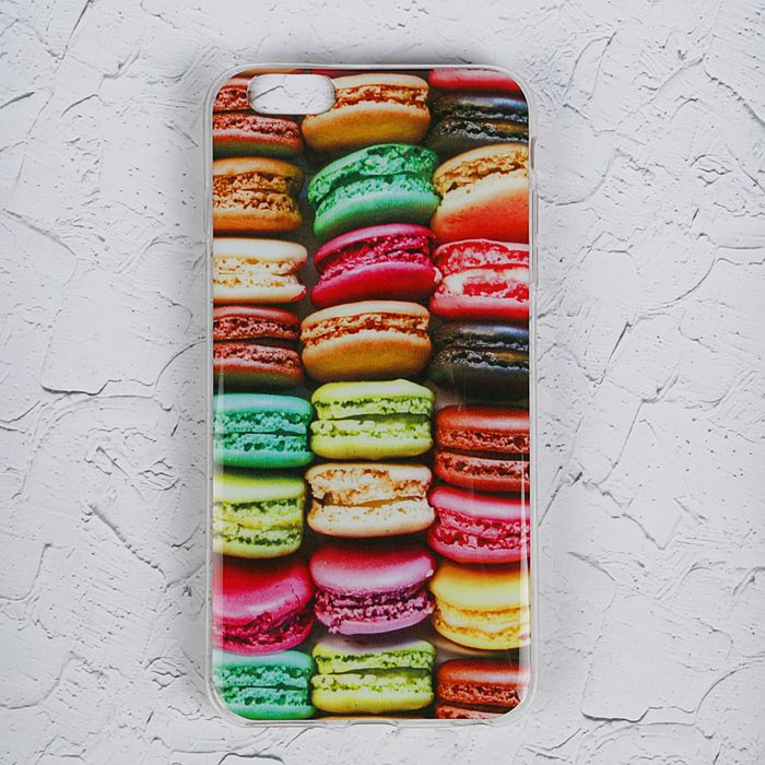 Силиконовый чехол LuazON для iPhone 6 plus "Макаруны"
