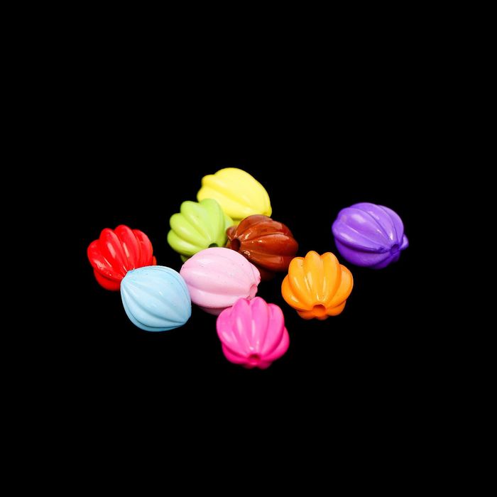 Набор бусин для творчества пластик "Ребристые" набор 20 шт 1,1х1,3 см