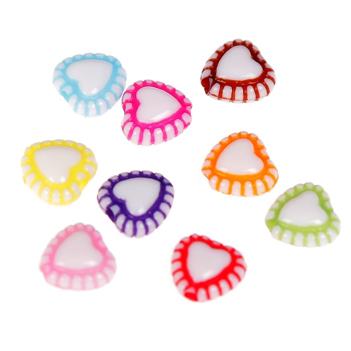 Набор бусин для творчества пластик "Сердечки" 23 гр 0,7х0,7 см