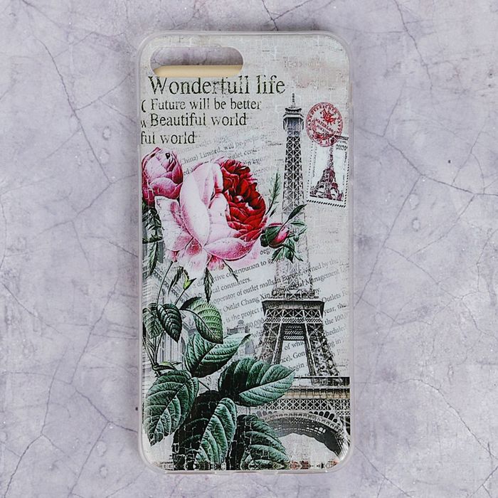 Чехол для iPhone 7 Plus, Paris rose