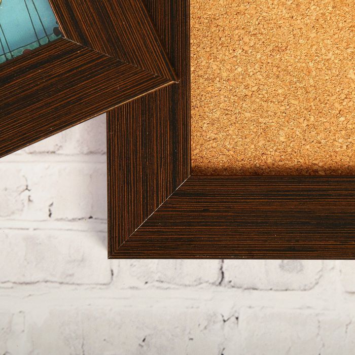 Фоторамка на 2 фото 10х10 см с доской для рисования и для записок "Шоколад" 34х52,5 см