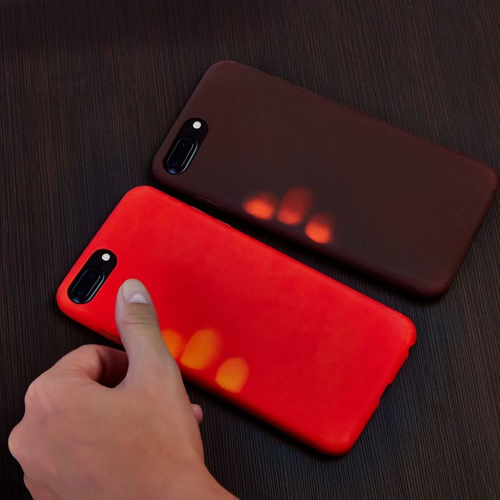 Чехол для iPhone 5/5S/SE, меняет цвет от температуры и прикосновения, коричнево-оранжевый
