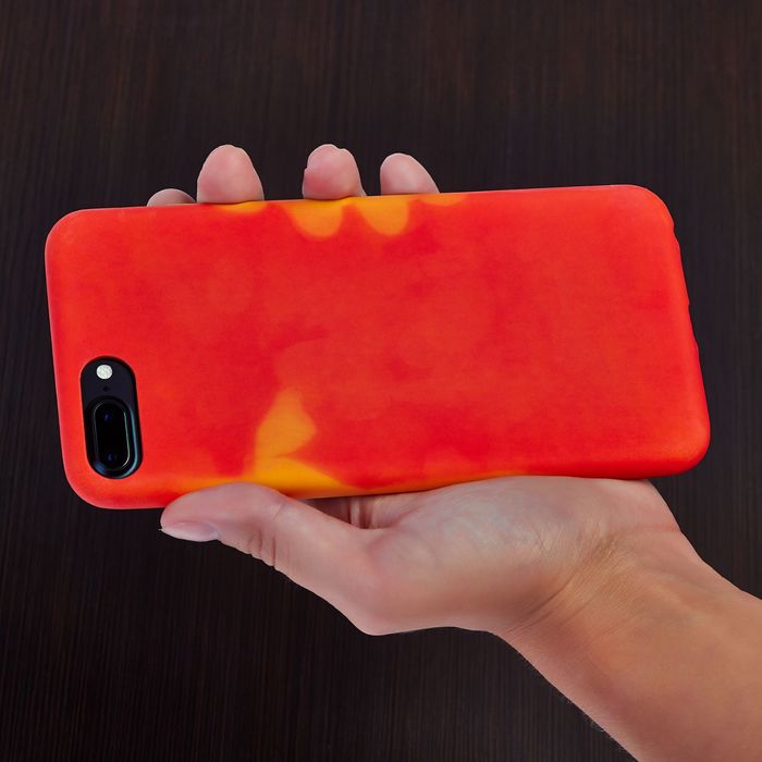 Чехол для iPhone 6 Plus, меняет цвет от температуры и прикосновения, красно-желтый