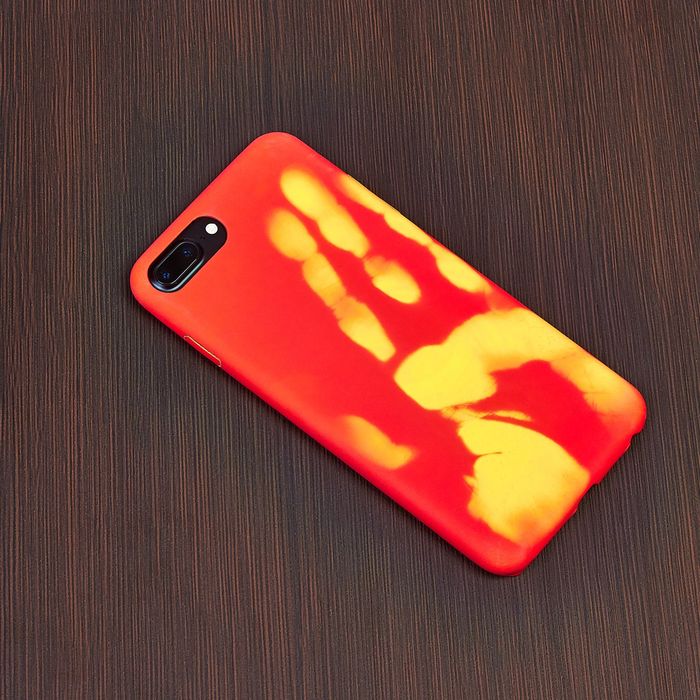 Чехол для iPhone 6 Plus, меняет цвет от температуры и прикосновения, красно-желтый