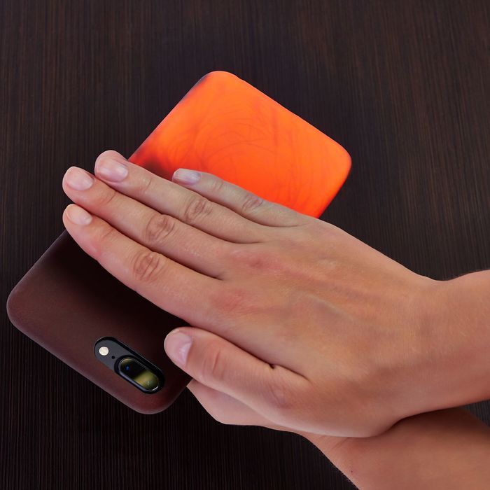Чехол для iPhone 7 Plus, меняет цвет от температуры и прикосновения, коричнево-оранжевый