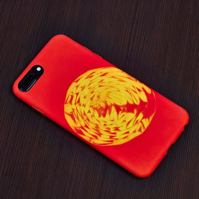 Чехол для iPhone 7 Plus, меняет цвет от температуры и прикосновения, красно-желтый