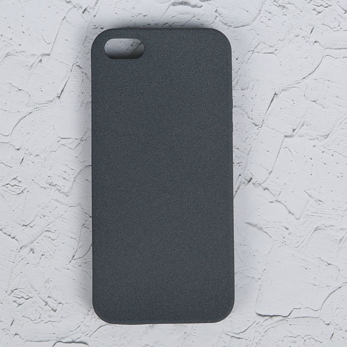 Чехол для iPhone 5/5S/SE, материал TPU, мягкое "велюровое" покрытие, темно-серый