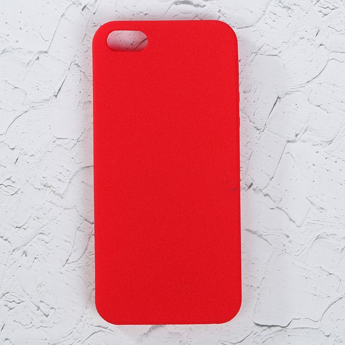 Чехол для iPhone 5/5S/SE, материал TPU, мягкое "велюровое" покрытие, красный