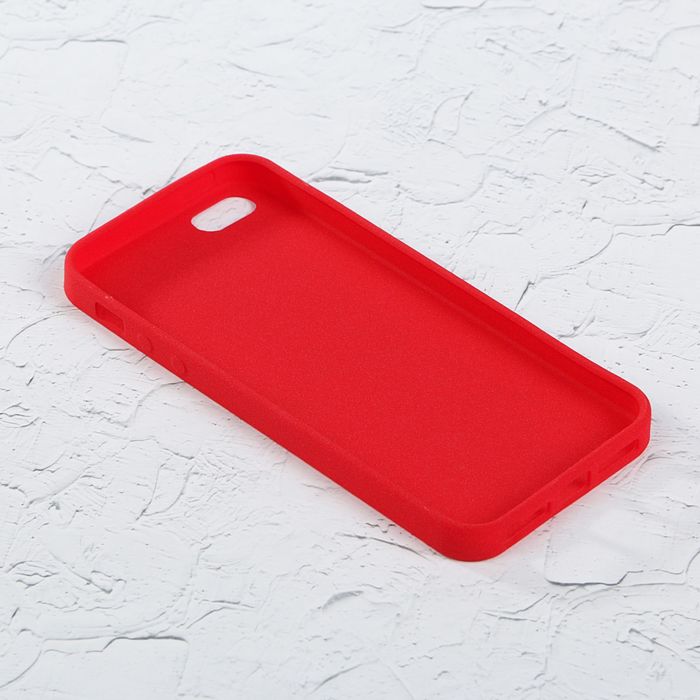 Чехол для iPhone 5/5S/SE, материал TPU, мягкое "велюровое" покрытие, красный