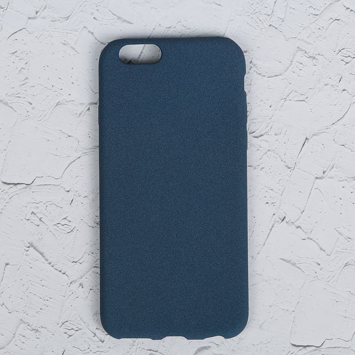 Чехол для iPhone 6/6S, материал TPU, мягкое "велюровое" покрытие, темно-синий