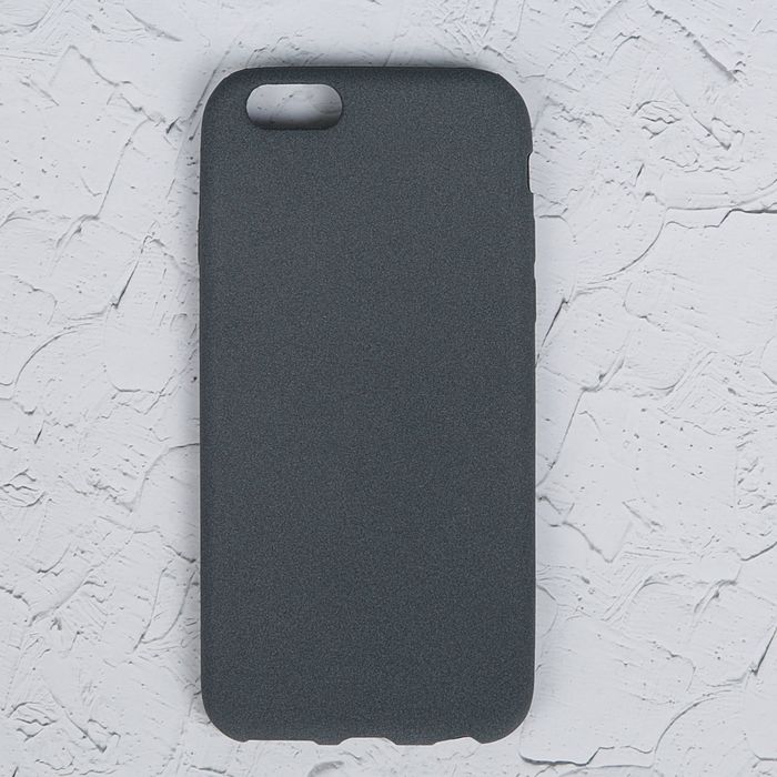 Чехол для iPhone 6/6S, материал TPU, мягкое "велюровое" покрытие, темно-серый