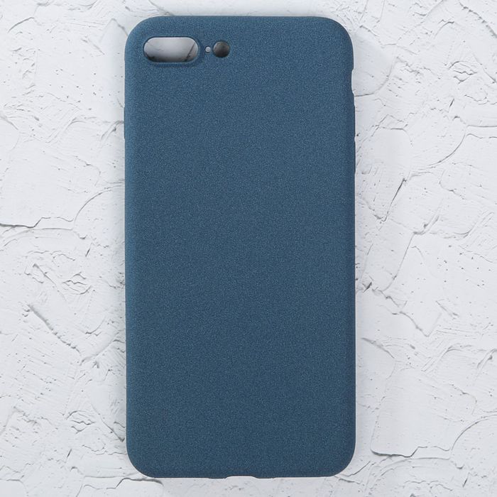 Чехол для iPhone 7 Plus, материал TPU, мягкое "велюровое" покрытие, темно-синий