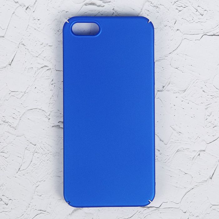 Чехол Luazon для iPhone 5/5S/SE, пластик, матовое покрытие Soft touch, синий