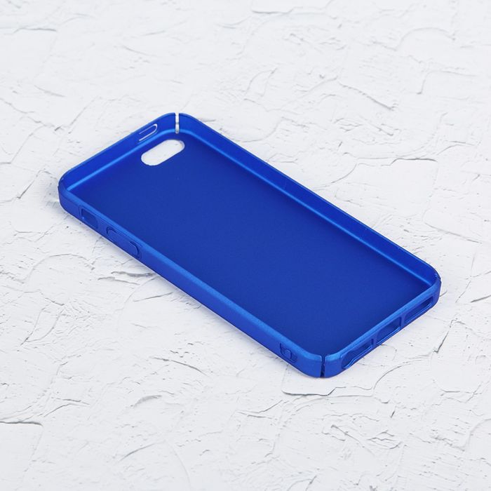 Чехол Luazon для iPhone 5/5S/SE, пластик, матовое покрытие Soft touch, синий